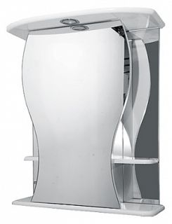 Зеркальный шкаф с подсветкой Misty Карина 60см правый белый